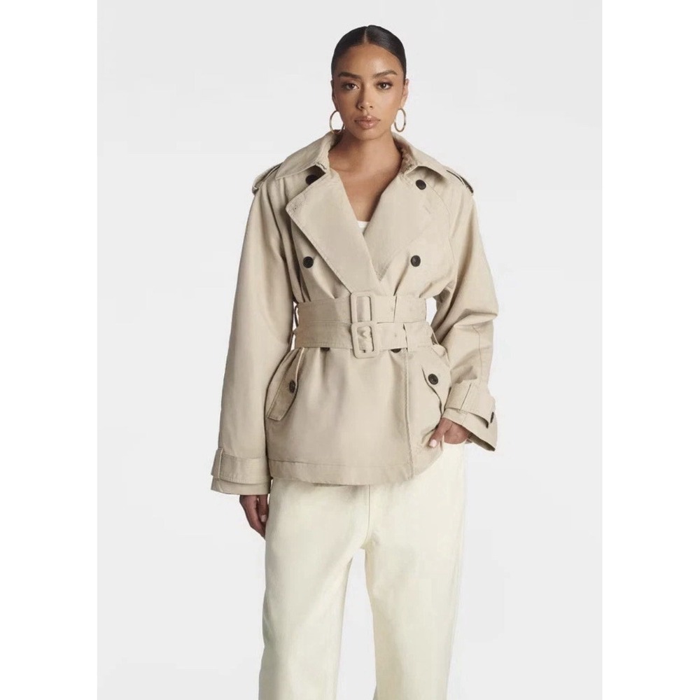 KBB by KAHLANA Women's 'The Celene Trench Coat' - Khaki Large